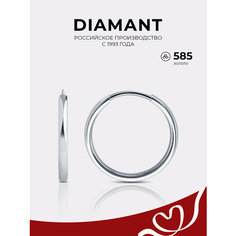Серьги конго Diamant, белое золото, 585 проба