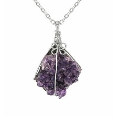 Колье SILVARIE, аметист, длина 50 см, серебряный, фиолетовый