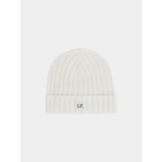 Шапка бини C.P. COMPANY Extra Fine Merino Wool для мужчин, размер OneSize, белый