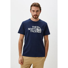 Футболка спортивная The North Face Woodcut Dome Crew Neck, размер XS, темно-синий