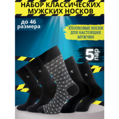 Носки HOBBY LINE, комплект, 5 пар, размер 39-44, черный