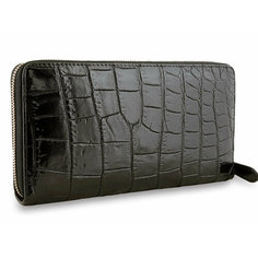 Портмоне Exotic Leather, фактура под рептилию, черный