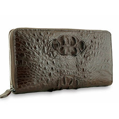 Портмоне Exotic Leather, фактура под рептилию, коричневый