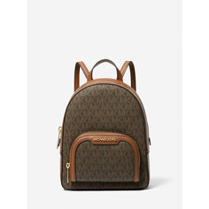 Сумка-рюкзак MICHAEL KORS Jaycee Mini Pebbled Leather Backpack Brown, фактура зернистая, коричневый