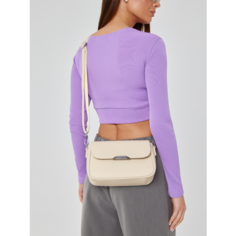 Сумка кросс-боди CARLOTTY, фактура зернистая, гладкая, бежевый