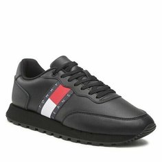 Кроссовки TOMMY HILFIGER TOMMY JEANS LEATHER, размер 41, черный