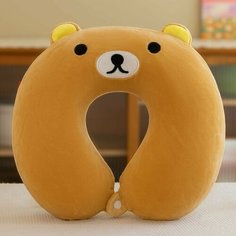 Подушка для шеи , 1 шт., размер XL, коричневый