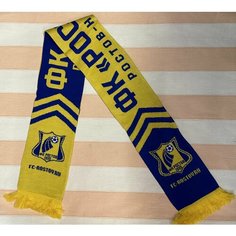 Шарф для взрослых и детей,140х14 см, универсальный, синий, желтый Нет бренда