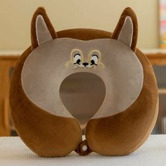 Подушка для шеи , 1 шт., размер XL, коричневый