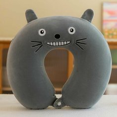 Подушка для шеи , 1 шт., размер XL, серый