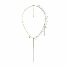 Колье caviar jewellery, фианит, кристалл, длина 45 см, серебристый