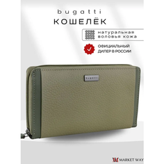 Кошелек Bugatti, фактура зернистая, зелeный
