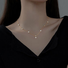 Колье WASABI jewell, кристалл, длина 43 см, золотистый