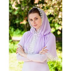 Платок-капюшон Крестильное для женщин, сирень