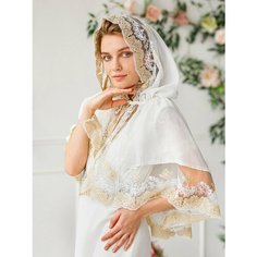 Платок-капюшон Крестильное для женщин, белый