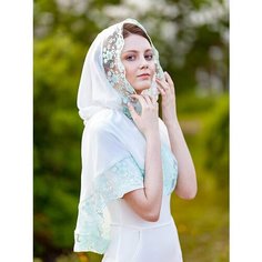 Платок-капюшон Крестильное для женщин, зеленый