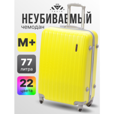 Чемодан TEVIN, 77 л, размер M+, желтый
