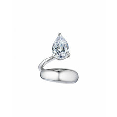Серьги каффы caviar jewellery, фианит, размер 14 мм, серебристый