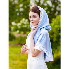 Платок-капюшон Крестильное для женщин, голубой