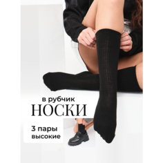 Носки Moroz, комплект, 3 пары, размер 23/25, черный