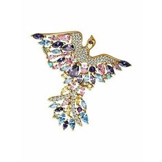 Брошь The Jeweller, серебро, 925 проба, золочение, фианит