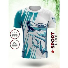 Футболка Evofox, размер 2XL, белый, синий, голубой