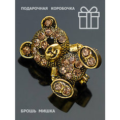Брошь, стразы, золото Petro Jewelry
