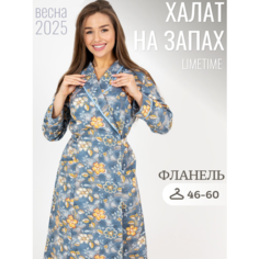 Халат ЛайМ, размер 48, серый, оранжевый, горчичный