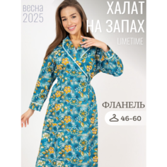 Халат ЛайМ, размер 50, зеленый, желтый