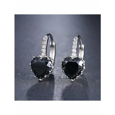 Серьги, фианит, серебряный, черный be Self True Jewel