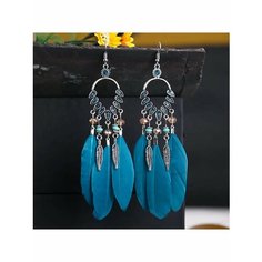 Серьги, дерево, серебристый/голубой be Self True Jewel