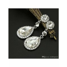 Серьги, фианит, бесцветный, серебряный be Self True Jewel