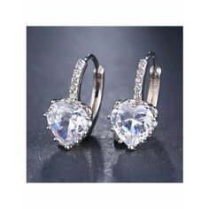 Серьги, фианит, серебряный, бесцветный, белый be Self True Jewel