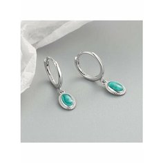 Серьги пусеты, бирюза синтетическая, кристалл, серебристый be Self True Jewel