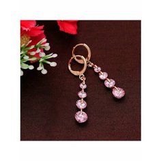Серьги, фианит, золотой, розовый be Self True Jewel