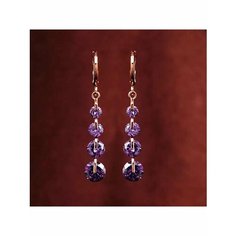Серьги, фианит, золотой, фиолетовый be Self True Jewel