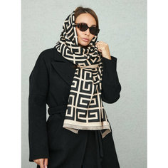 Палантин для женщин,180х65 см, черный/бежевый Fashion Street