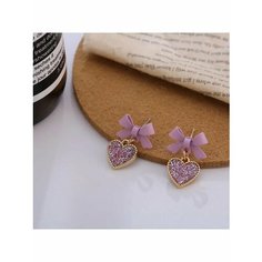 Серьги непарные, акрил, фиолетовый, золотой be Self True Jewel