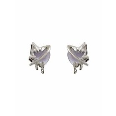 Серьги пусеты, стекло, фиолетовый, серебряный be Self True Jewel