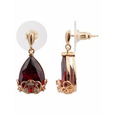 Серьги Lotus Jewelry, гранат, красный