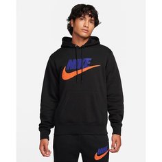 Худи спортивное NIKE, размер 2XL, , черный/синий/оранжевый