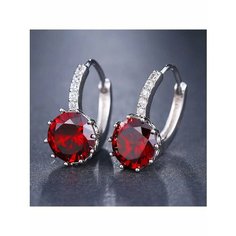 Серьги, фианит, серебряный, красный be Self True Jewel