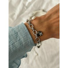 Браслет MOON SOUL, стекло, размер 14.5 см, черный