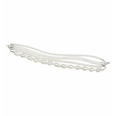 Колье VERUSCHKA JEWELRY, жемчуг имитация, длина 35 см, серебристый