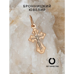 Крестик Бронницкий Ювелир, красное, белое золото, 585 проба