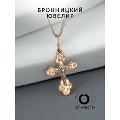 Крестик Бронницкий Ювелир, белое, красное золото, 585 проба