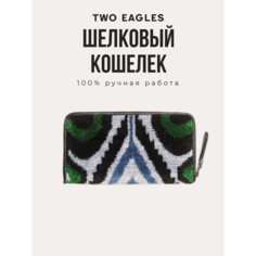 Кошелек TWO EAGLES, черный, зеленый, белый, голубой