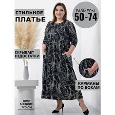 Платье PreWoman Весна-лето 2024, размер 54, черный