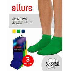 Носки ALLURE цветные носки, комплект, 3 пары, размер 39/41, синий