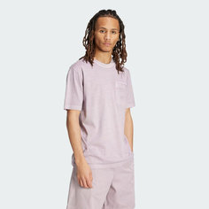 Футболка спортивная adidas Originals Trefoil Essentials + Dye Pocket, размер 2XL, сиреневый